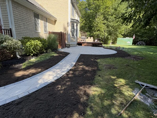 Detailed walkway design and construction by MAC Excavation & Landscape in South Shore MA